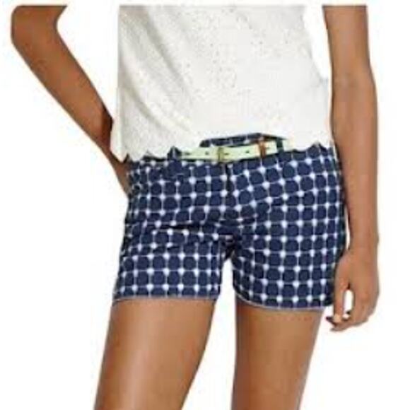 Madewell Navy Graphic Grid Print Cut Off Shorts Size 29 - Picture 1 of 5
